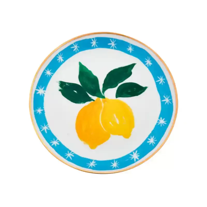 Bitossi Home Piattino Limoni con bordo oro Ø 16,5 cm