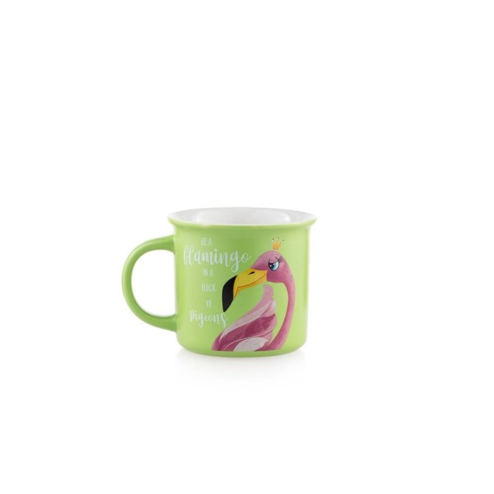 Emò Italia Tazza Sweetie fenicottero in porcellana alta 9 cm
