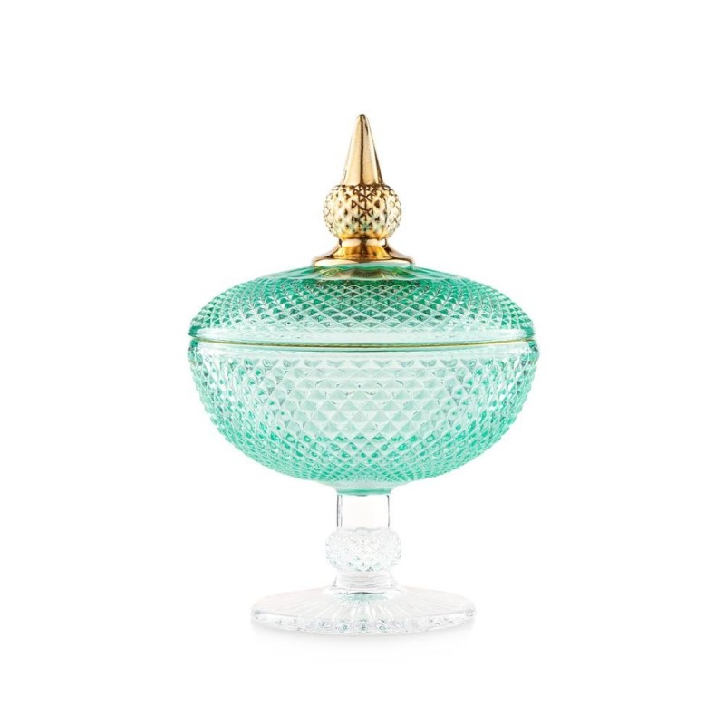 Alzata Grande in Vetro Verde Emò Italia Collezione Eterea