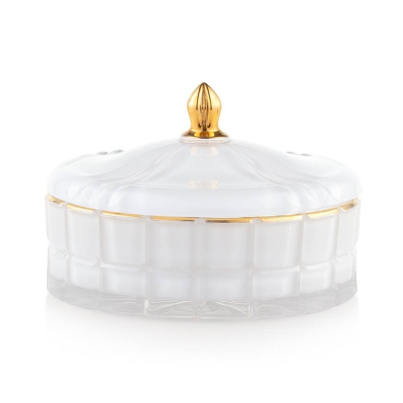 Scatola Grande Bianca Emò Italia in Vetro Collezione Trésors