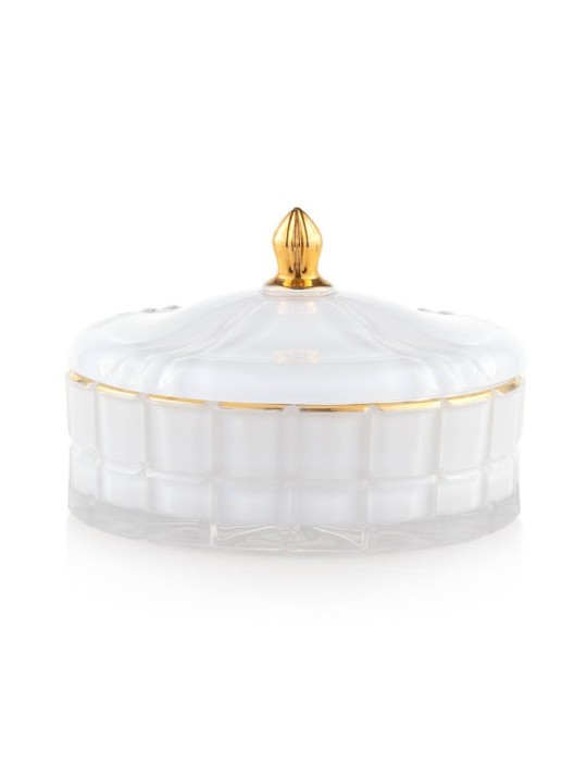 Scatola Grande Bianca Emò Italia in Vetro Collezione Trésors