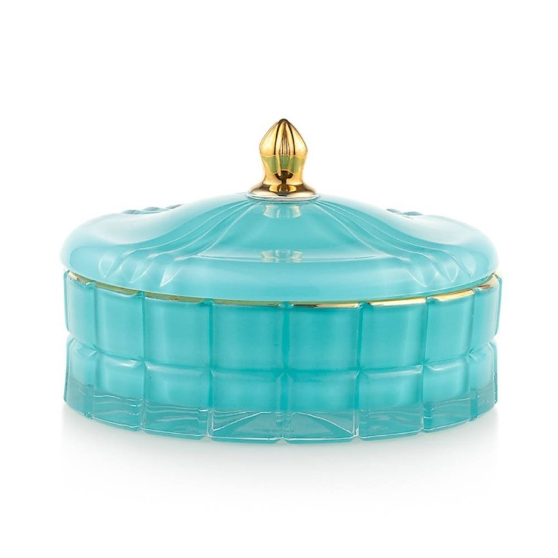 Scatola Grande Celeste Emò Italia in Vetro Collezione Trésors