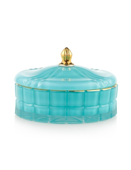 Scatola Grande Celeste Emò Italia in Vetro Collezione Trésors