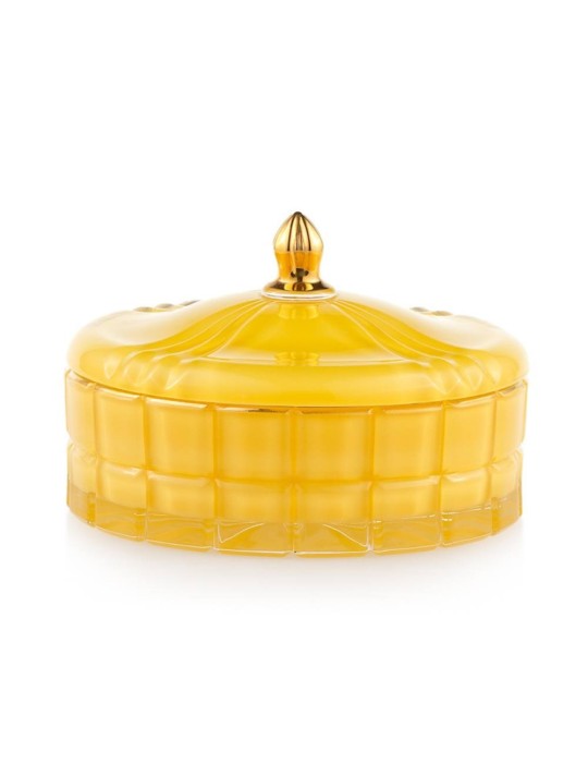 Scatola Grande Gialla Emò Italia in Vetro Collezione Trésors