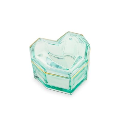 Scatola Cuore Grande Verde Emò Italia in Vetro Collezione...