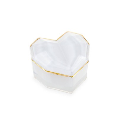 Scatola Cuore Grande Bianca Emò Italia in Vetro...