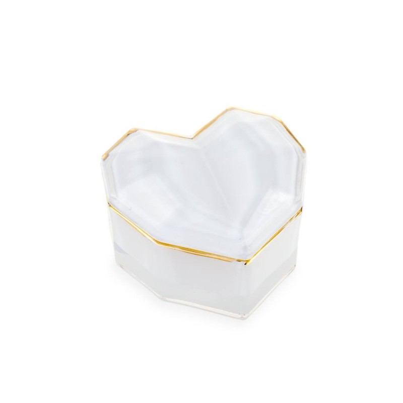 Scatola Cuore Grande Bianca Emò Italia in Vetro Collezione Trésors