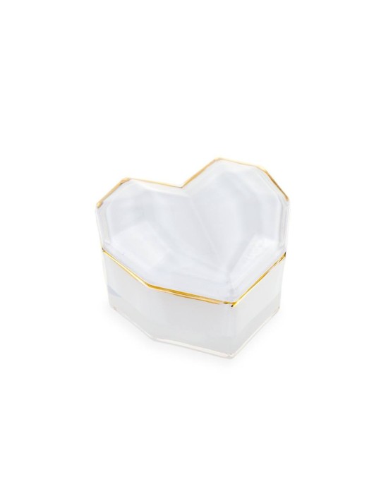 Scatola Cuore Grande Bianca Emò Italia in Vetro Collezione Trésors