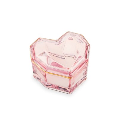 Scatola Cuore Grande Cipria Emò Italia in Vetro...