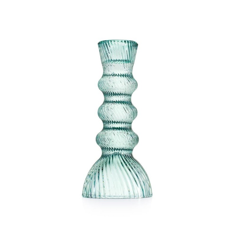 Candeliere Alto in Vetro Verde Marrakech Emò Italia – 7 x 7 x H 15,5 cm