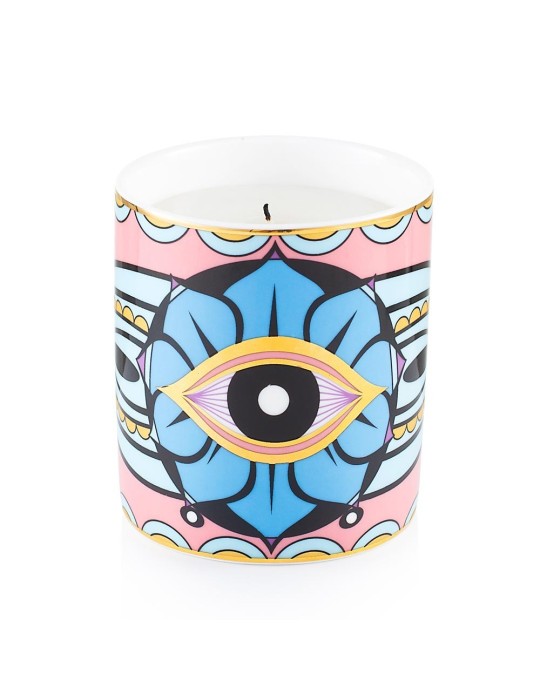 Candela in Porcellana Emò Italia Egeo con Occhio Greco