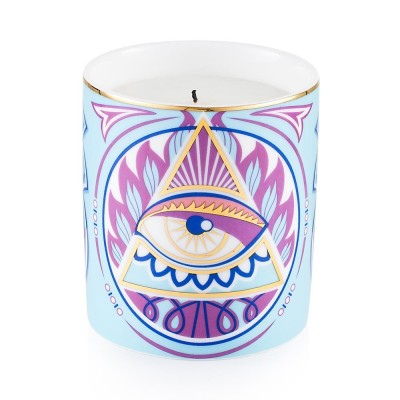 Candela in Porcellana Emò Italia Egeo con Occhio Greco