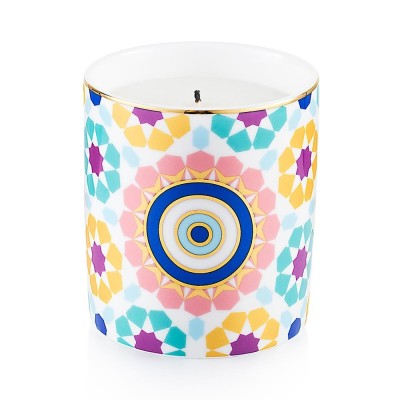 Candela in Porcellana Emò Italia Egeo con Occhio Greco