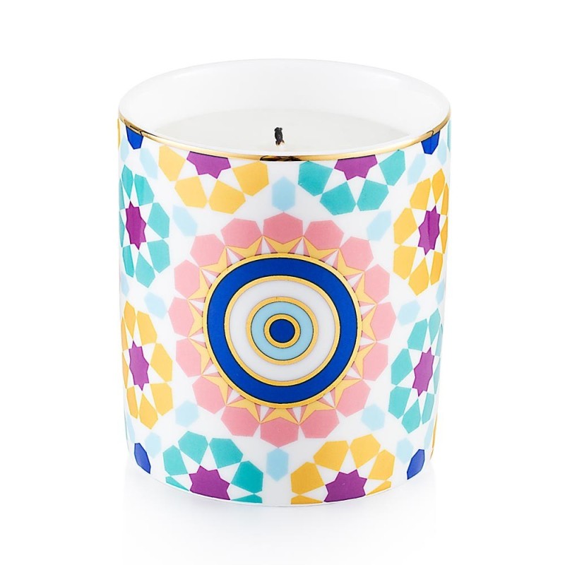 Candela in Porcellana Emò Italia Egeo con Occhio Greco