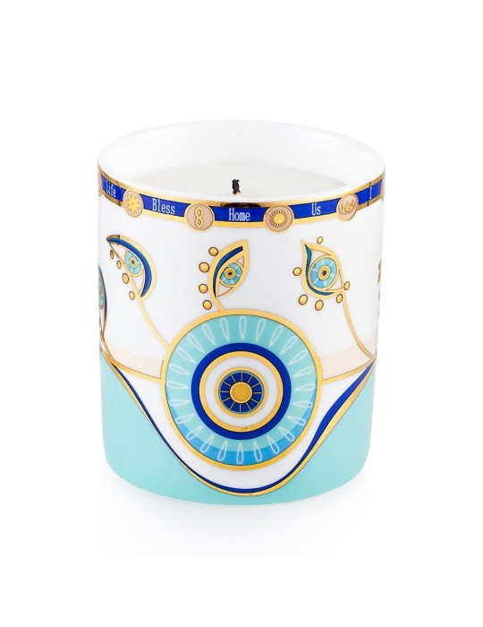 Candela in Porcellana Emò Italia Egeo con Occhio Greco