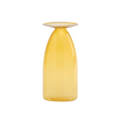 Un Fiore Vaso 22 Giallo Oro Zafferano in Vetro Borosilicato