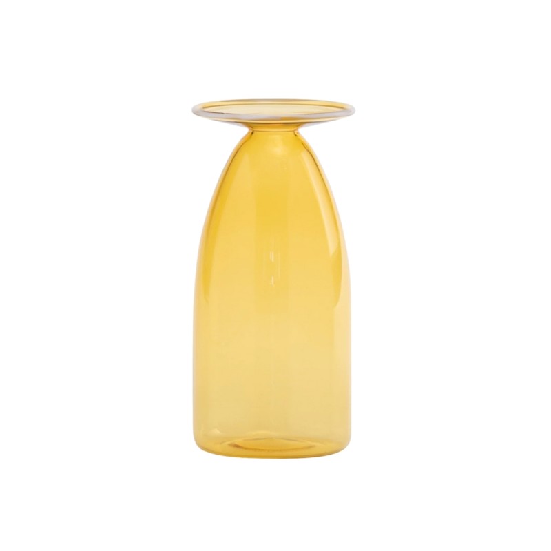 Un Fiore Vaso 22 Giallo Oro Zafferano in Vetro Borosilicato