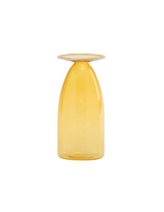 Un Fiore Vaso 22 Giallo Oro Zafferano in Vetro Borosilicato