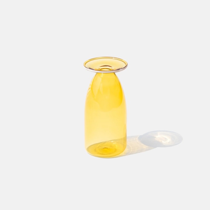 Un Fiore Vaso 22 Giallo Oro Zafferano in Vetro...