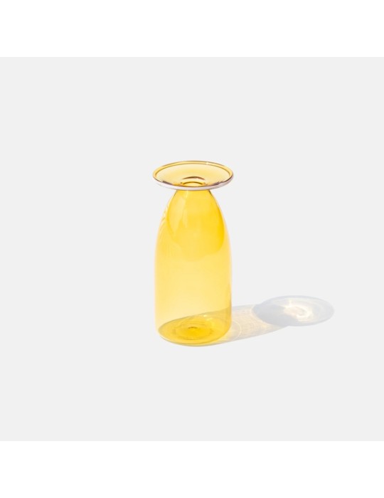 Un Fiore Vaso 22 Giallo Oro Zafferano in Vetro...