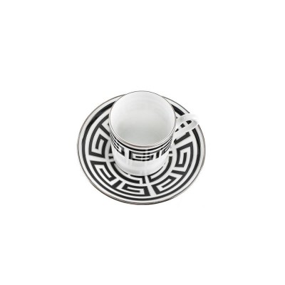 Set 6 Tazze da Caffè con Piattino Labirinto Nero – Ginori... 2