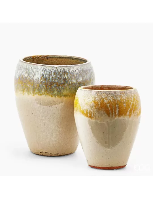 Vaso Glaze Bombato H 42 cm EDG in Ceramica Multicolor