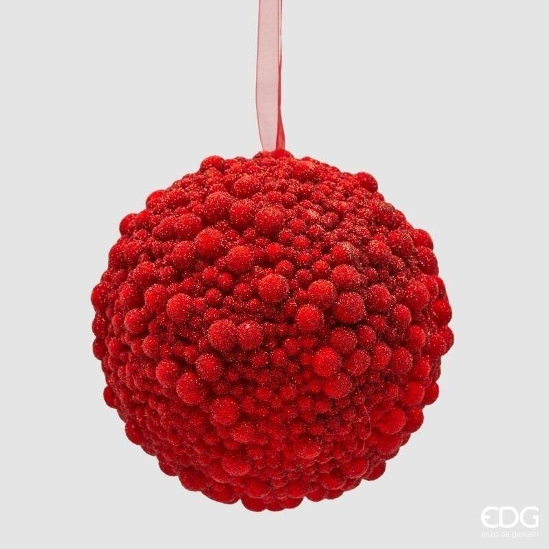 Addobbo Palla Multi Pompon Rosso – 13 cm Enzo De Gasperi