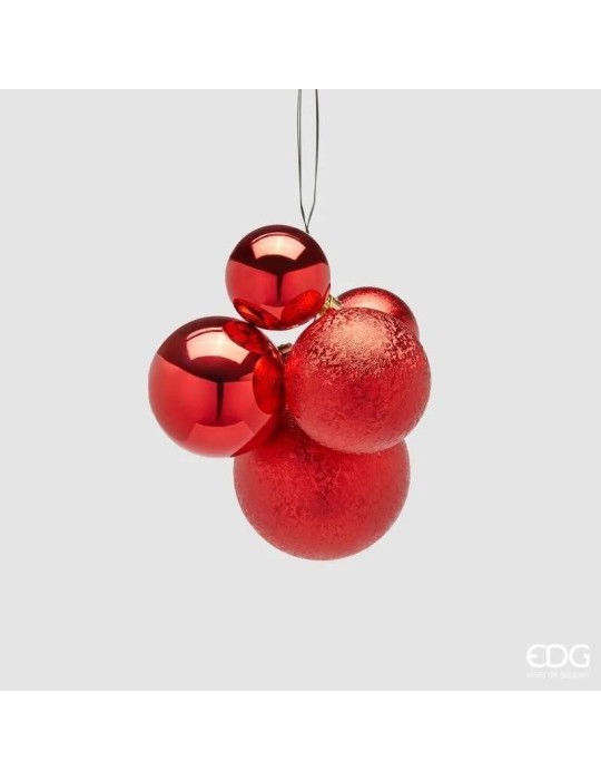 Addobbo Natalizio Grappolo GROOVEMIX 5 Sfere Rosse - Enzo De Gasperi
