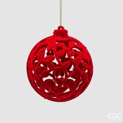 Addobbo Natalizio Sfera Velvet Rossa 15cm – Enzo De Gasperi