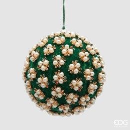 EDG Pallina di Natale Elizabeth in velluto verde Ø 10 cm