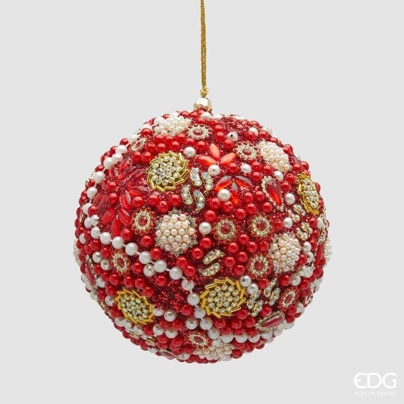 Addobbo Palla Mille Perle Rossa 12cm – Enzo De Gasperi