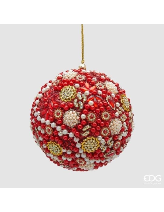 Addobbo Palla Mille Perle Rossa 12cm – Enzo De Gasperi