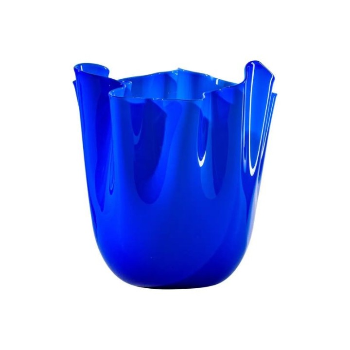 Venini Vaso Fazzoletto zaffiro alto 24 cm