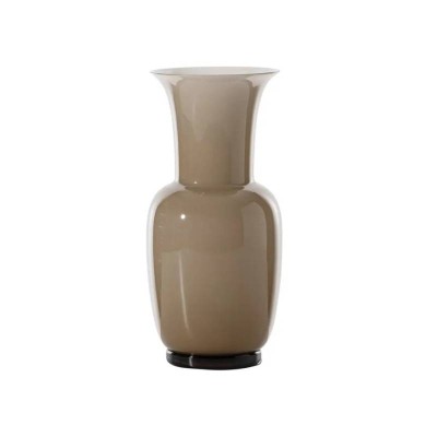 Vaso Opalino Venini in Vetro Soffiato - Colore Moka (H 30...