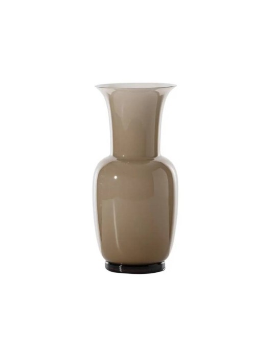 Vaso Opalino Venini in Vetro Soffiato - Colore Moka (H 30 cm)