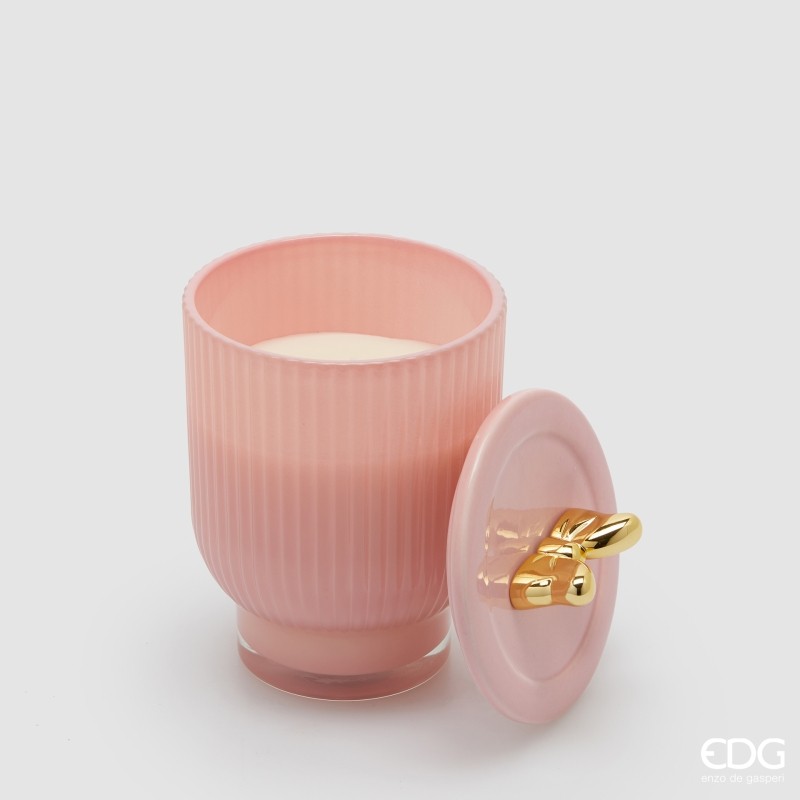 Candela Jolie Profumata H15 Rose Water EDG – Candela Decorativa Elegante con Vaso
