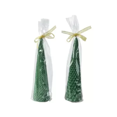 Set 2 Candele Paraffin Kaemingk - Verde Pino con Glitter...