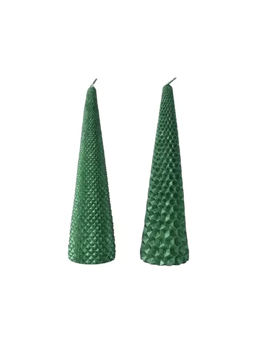 Set 2 Candele Paraffin Kaemingk - Verde Pino...