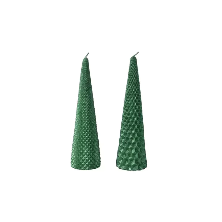 Kaemingk Set 2 candele verde pino alte 20 cm