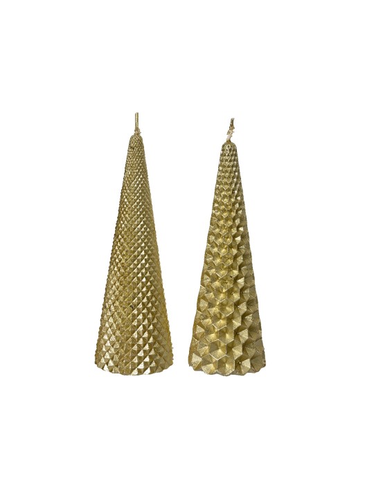 Set 2 Candele Coniche Light Gold Kaemingk