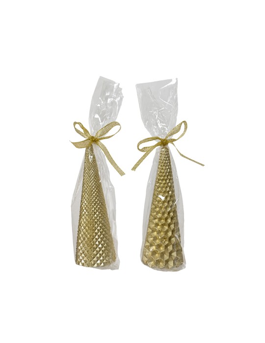 Set 2 Candele Coniche Light Gold Kaemingk