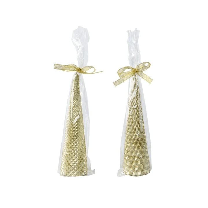 Kaemingk Set 2 candele coniche light gold alte 20 cm