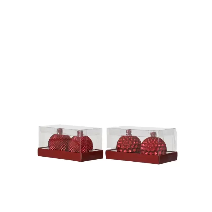 Kaemingk Set 2 candele a pallina rosse