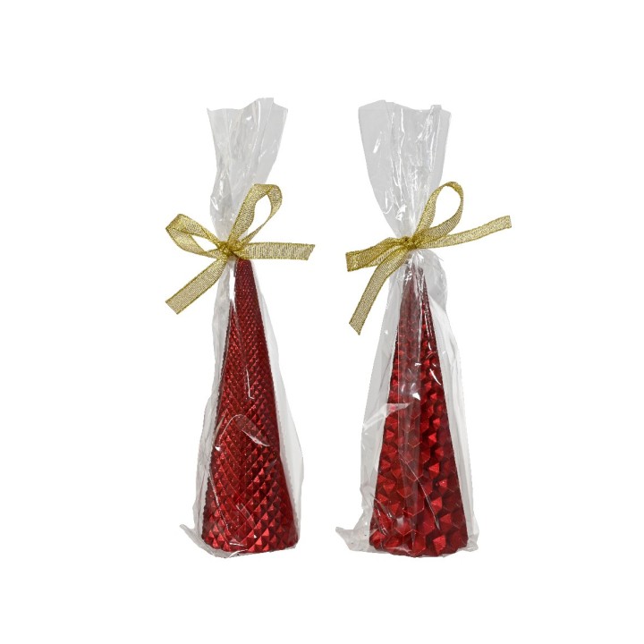 Kaemingk Set 2 candele coniche rosse alte 20 cm