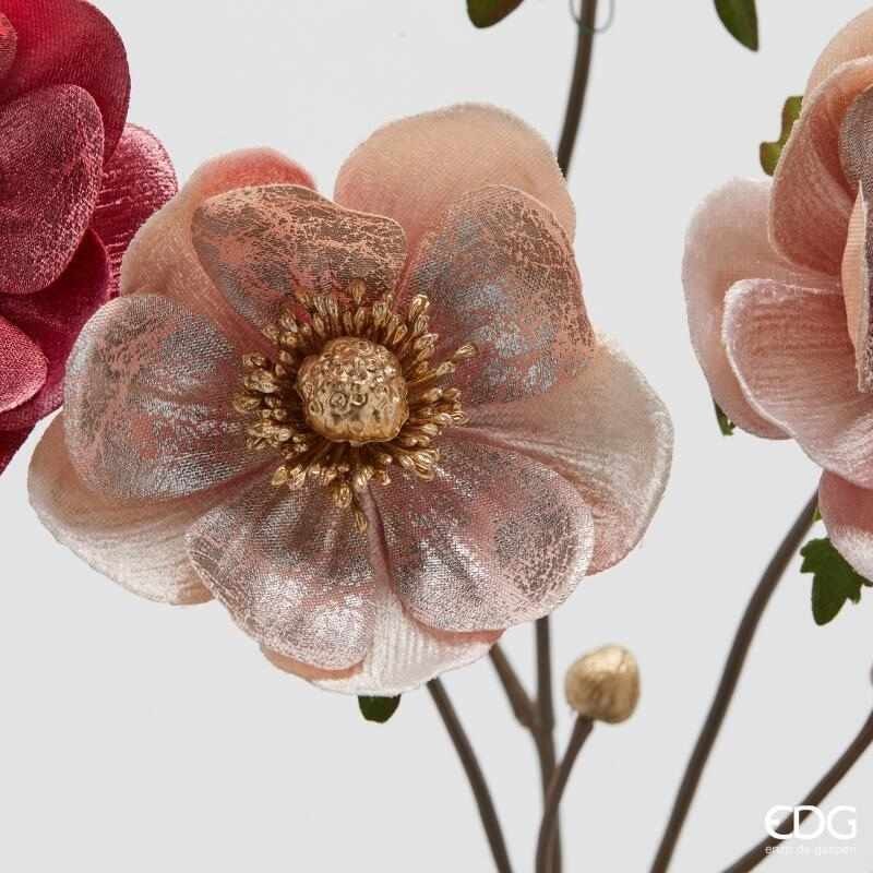 Ramo Anemone Rosa con Foglie 80cm – Enzo De Gasperi