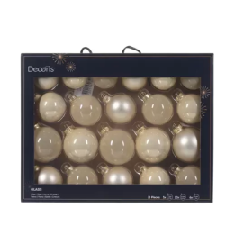 Kaemingk Set di 21 palline di Natale in vetro perla Ø 7 cm
