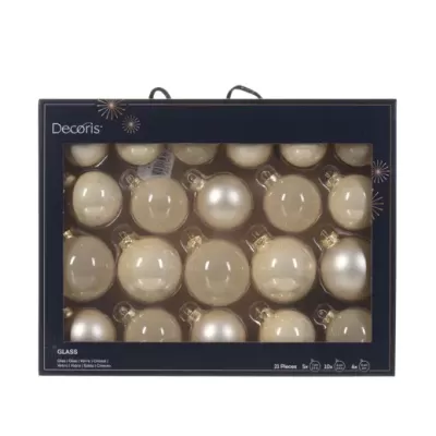 Set 21 Palline Natale in Vetro Kaemingk – Color Perla, Ø...