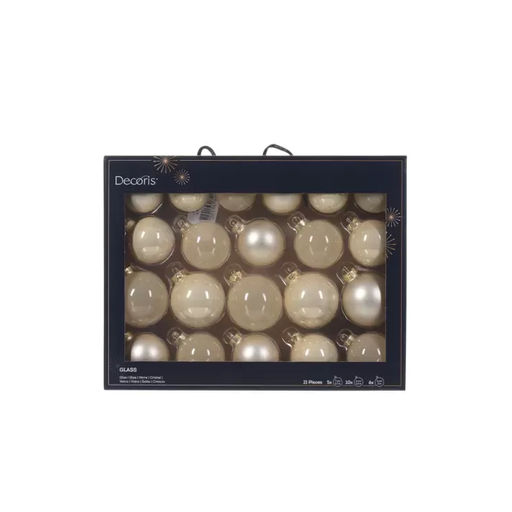 Kaemingk Set di 21 palline di Natale in vetro perla Ø 7 cm
