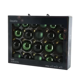 Kaemingk Set di 21 palline di Natale in vetro verdi Ø 7 cm