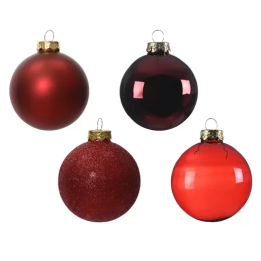 Kaemingk Set di 42 palline in vetro sangue di bue Ø 7 cm
